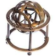 Brass Armillary Sphere on Wood Stand