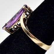 Pretty 10K Yellow Gold Amethyst Gemstone Ring