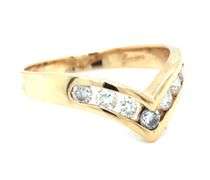 14kt Yellow gold 0.50ctw channel set curved diamond band