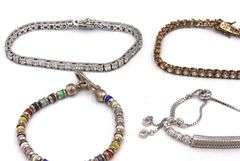 Group of 10 vintage 925 sterling silver bracelets