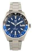Tag Heuer Aquaracer GMT WAY201T, 43mm, Black and Blue Bezel, Men’s Watch