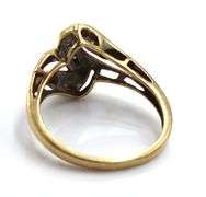 10kt Yellow gold diamond cross over ring