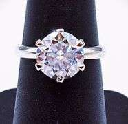 Dazzling 3.5 Ct White Ice Blue Simulated Lab Diamond Ring