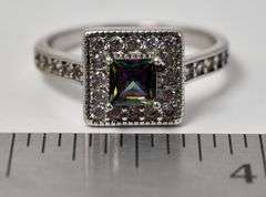 Mystic Topaz and CZ Gemstone Ring in Sterling Silver