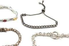 Group lot of 5 vintage 925 sterling silver bracelets