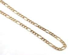 Heavy 14kt yellow gold Figaro chain necklace