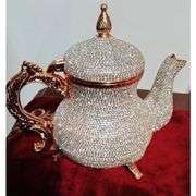 Moroccan Teapot Pitcher with Crystal Accents