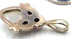 Lot of 2 925 sterling silver Sajen amethyst, abalone and blue topaz pendants