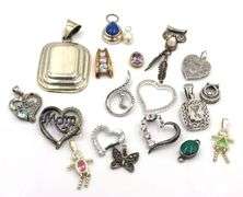 Group lot of Vintage 925 sterling silver pendants