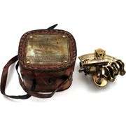 Solid Brass Nautical Sextant in Leather Case