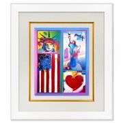 2 Liberties, Flag and Heart by Peter Max