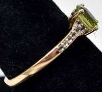 Marvelous 10K Yellow Gold Peridot and Diamond Ring