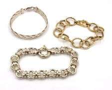 Group lot of 3 vintage 925 sterling silver bracelets