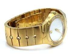 Movado Sport Edition quartz mother of pearl dial watch with diamond bezel