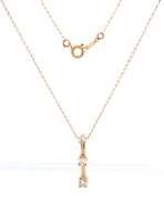 Nice 14K YG 3 Diamond Pendant on a Necklace