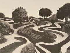 Abstract Japanese LE Print Artist Signed