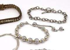 Group of 5 vintage 925 sterling silver bracelets