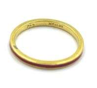 Sweet 18K YG and Pink Coral Stackable Band