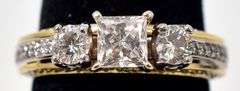 Super Sparkling 18K Yellow and White Gold Diamond Ring