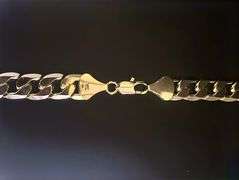 Huge 126.3 Gram 14 Kt Tri-Layered Gold Plate Cuban Link Necklace