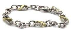Lot of 2 Judith Ripka 925 sterling silver signed bracelets