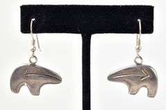 Running Bear Dangle Earrings in Sterling Silver