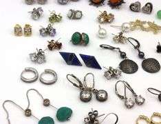 Group lot of vintage 925 sterling silver earrings