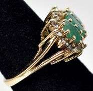 Stunning Emerald and Diamond Ring in 10K Yellow Gold