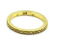 Stackable 18K YG Patterned Band by Hidalgo