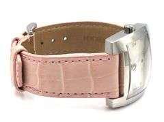 Baume & Mercier Hampton spirit 8P diamond MOP dial quartz on pink leather strap watch