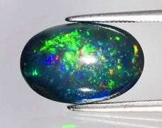 Huge! 3.64ct full cover floral flashing Black Opal!!!
