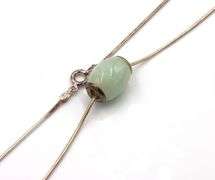 Group lot of 4 Vintage 925 sterling silver Jade pendants on chains