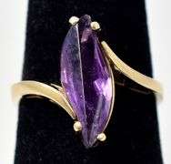 Pretty 10K Yellow Gold Amethyst Gemstone Ring