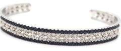 925 Sterling silver sapphire and diamond cuff bangle