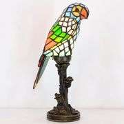 Small Stained Glass Parrot Table Lamp