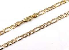 Heavy 14kt yellow gold Figaro chain necklace