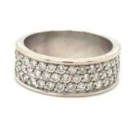 14kt White gold 0.95ctw diamond pave band
