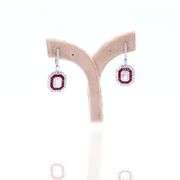 Platinum 950 Dangling Natural Ruby and Diamond Earring