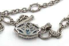 Judith Ripka 925 sterling silver blue topaz pendant on chain