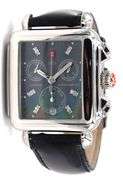 Michele deco mother of pearl diamond dial chronograph quartz watch