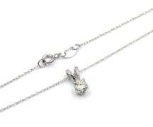 14kt White gold 0.15ctw round brilliant cut diamond pendant on chain