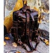 Buffalo Leather Travel Backpack with Multi Pockets