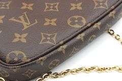 Louis Vuitton Pouchette Accessories Shoulder Bag W/Long Leather Strap & Box
