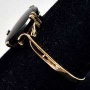 Vintage 10K Yellow Gold Black Onyx Gemstone Ring