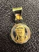 14k Tri-Color Gold Loving Father Sacrifice Christ Crucified Medallion Pendant