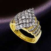 Dazzling 14 Kt Yellow Gold Plated 2.65 Ctw Lab Simulated Diamond Ring