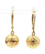 14kt Yellow gold ball dangle earrings