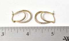 Diamond Hoop Earrings in Vermeil Sterling Silver