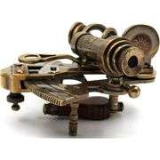 Solid Brass Nautical Sextant in Leather Case