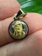 14k Tri-Color Gold Loving Father Sacrifice Christ Crucified Medallion Pendant